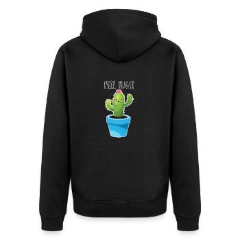 câlins gratuits cactus câlin drôle cadeau câlin moi - Veste à capuche bio Premium Unisexe - noir - Dos - Nico (187cm)