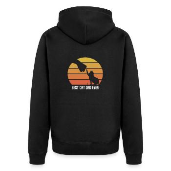 Meilleur chat papa jamais chat papa cadeau chat rétro - Veste à capuche bio Premium Unisexe - noir - Dos - Nico (187cm)