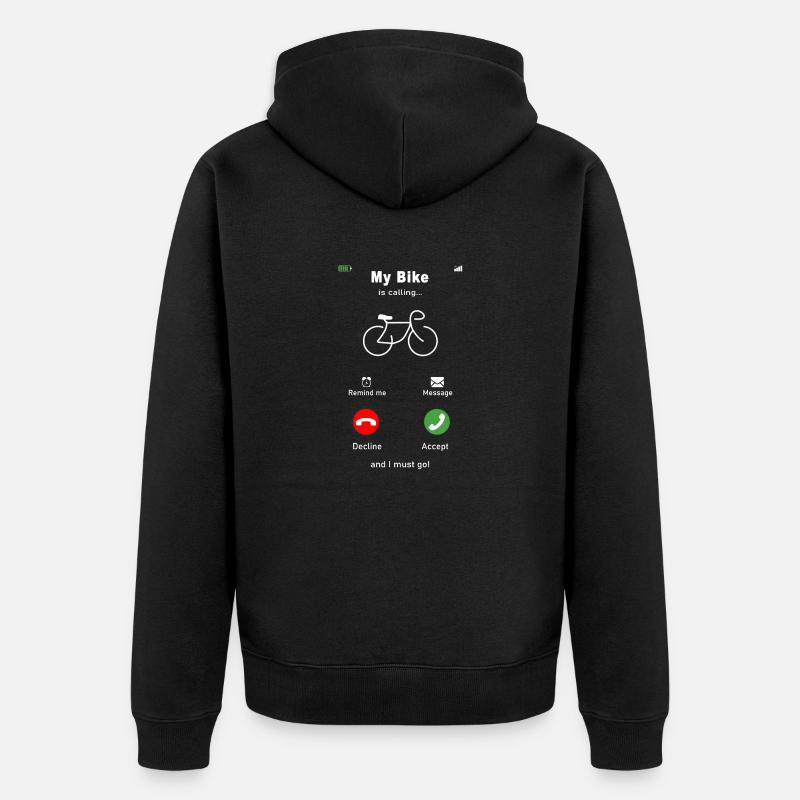 Mon vélo m'appelle - Veste à capuche bio Premium Unisexe - noir