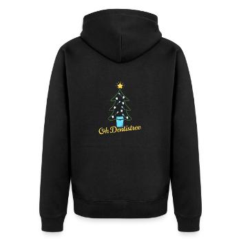 Zahnarzt Zahn Zähne Zahnärztin Arzt Zahnarzthelfer - Unisex Premium Bio Zip Hoodie - Schwarz - Hinten - Nico (187cm)