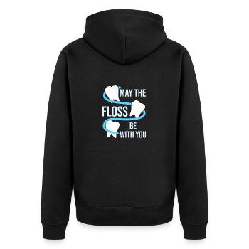 Zahnarzt Zahn Zähne Zahnärztin Arzt Zahnarzthelfer - Unisex Premium Bio Zip Hoodie - Schwarz - Hinten - Nico (187cm)