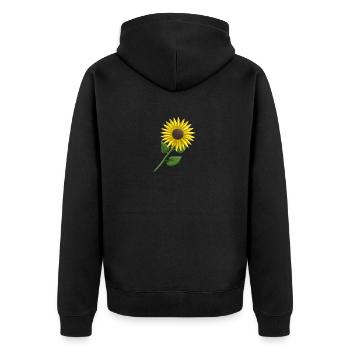 Sonnenblume Sonne Blume Sonnenblumen Flower Power - Unisex Premium Bio Zip Hoodie - Schwarz - Hinten - Nico (187cm)