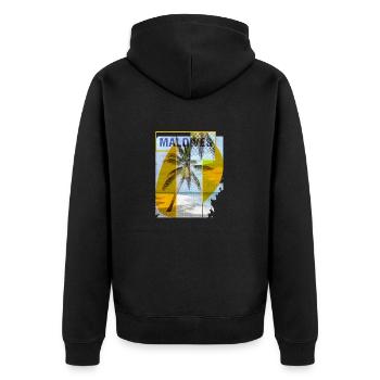 Maldives Beach Vintage - Unisex Premium Organic Zip Hoodie - black - Back - Nico (187cm)