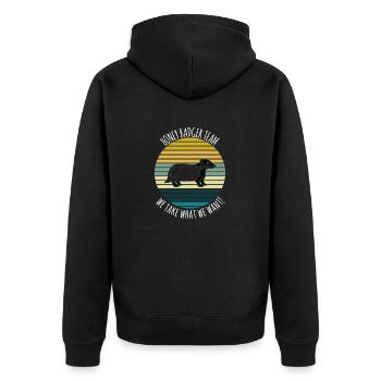 Honey Badger Team Nous prenons ce que nous voulons - Veste à capuche bio Premium Unisexe - noir - Dos - Nico (187cm)