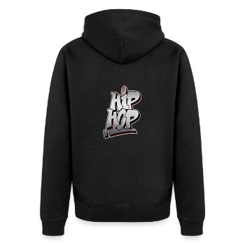 Hip Hop - Unisex Premium Organic Zip Hoodie - black - Back - Nico (187cm)