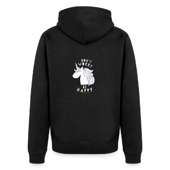 Bonne idée cadeau licorne - Veste à capuche bio Premium Unisexe - noir - Dos - Nico (187cm)