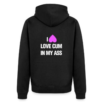 Dictons sales adultes que j’aime Cum dans mon cul coquin F - Veste à capuche bio Premium Unisexe - noir - Dos - Nico (187cm)