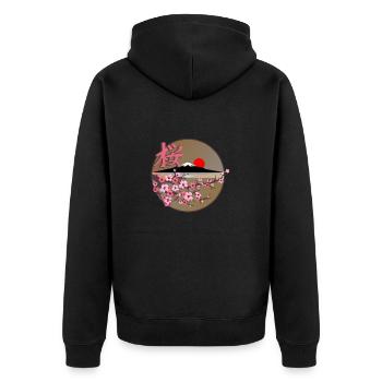 Japanese cherry blossom tree - Unisex Premium Organic Zip Hoodie - black - Back - Nico (187cm)