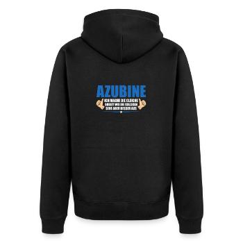 Azubine Mache Gleiche Arbeit Azubi Spruch Lustiges - Unisex Premium Bio Zip Hoodie - Schwarz - Hinten - Nico (187cm)
