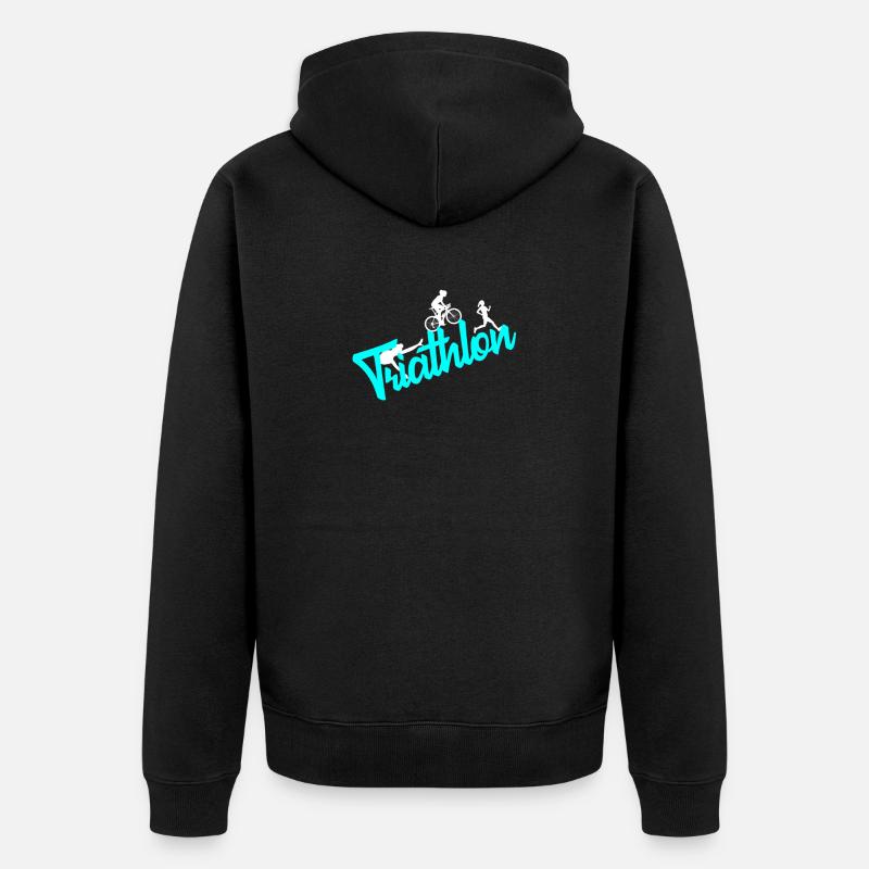 Triathlon Triathlet Mädchen Frau - Unisex Premium Bio Zip Hoodie - Schwarz