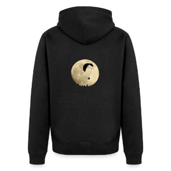 Paragliding in full moon Night Flight Stars - Unisex Premium Organic Zip Hoodie - black - Back - Nico (187cm)