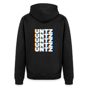 Untz Techno Rave Raver DJ Festival Party Geschenk - Unisex Premium Bio Zip Hoodie - Schwarz - Hinten - Nico (187cm)