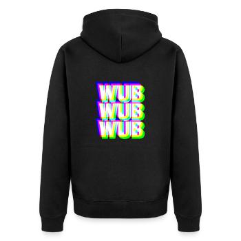 WUB WUB Dubstep Techno Rave Headbanger DJ Cadeau - Veste à capuche bio Premium Unisexe - noir - Dos - Nico (187cm)