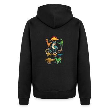 Types de dinosaures Graphiques Dino T-Rex Boys Dinos - Veste à capuche bio Premium Unisexe - noir - Dos - Nico (187cm)