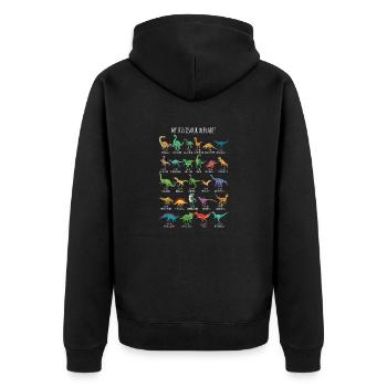 Dinosaurier-Arten Alphabet A-Z Dino ABC T-Rex Dino - Unisex Premium Bio Zip Hoodie - Schwarz - Hinten - Nico (187cm)