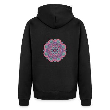 Mandala spirituel rose - Veste à capuche bio Premium Unisexe - noir - Dos - Nico (187cm)
