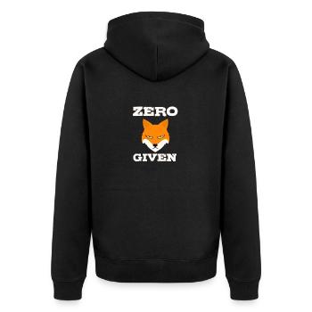 Zero Fox Given - Fox Head Design - Unisex Premium Organic Zip Hoodie - black - Back - Nico (187cm)