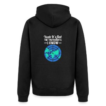 Flat Earth Yeah It’s Flat The Truth Hurts I Know - Veste à capuche bio Premium Unisexe - noir - Dos - Nico (187cm)