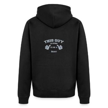 Dieser Typ wird ein Pfadfinder sein - Unisex Premium Bio Zip Hoodie - Schwarz - Hinten - Nico (187cm)