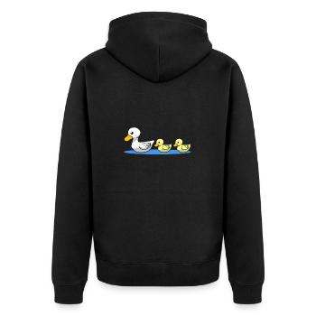 Famille de canards - Veste à capuche bio Premium Unisexe - noir - Dos - Nico (187cm)