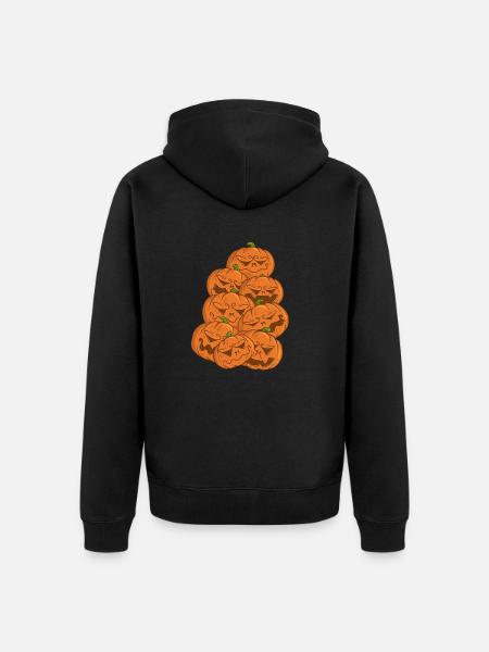 Pumpkin lantern - Unisex Premium Organic Zip Hoodie - black
