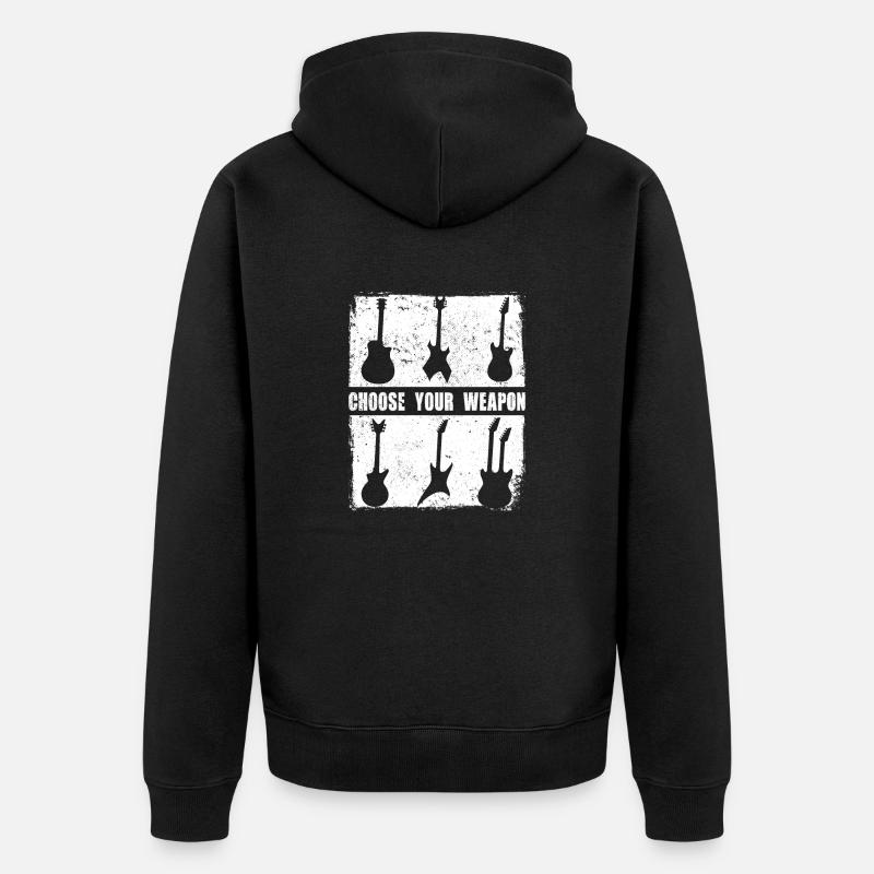 E Gitarre - Unisex Premium Bio Zip Hoodie - Schwarz