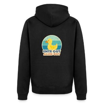 Lustige Enten Spruch Ente Gut I Entenliebhaber - Unisex Premium Bio Zip Hoodie - Schwarz - Hinten - Nico (187cm)