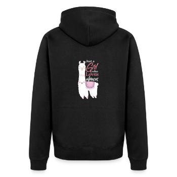 Alpaca Girl Lama Alpaca Squad Team - Veste à capuche bio Premium Unisexe - noir - Dos - Nico (187cm)