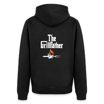 Grillfather drôles de parties de barbecue - Veste à capuche bio Premium Unisexe - noir - Dos - Nico (187cm)