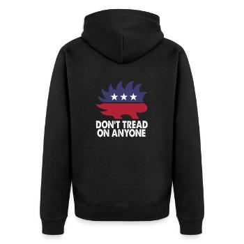 Dont Tread On Anyone Porcupine Libertarian Humor F - Unisex Premium Organic Zip Hoodie - black - Back - Nico (187cm)