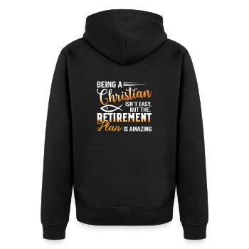 Plan de retraite religieuse chrétienne - Veste à capuche bio Premium Unisexe - noir - Dos - Nico (187cm)