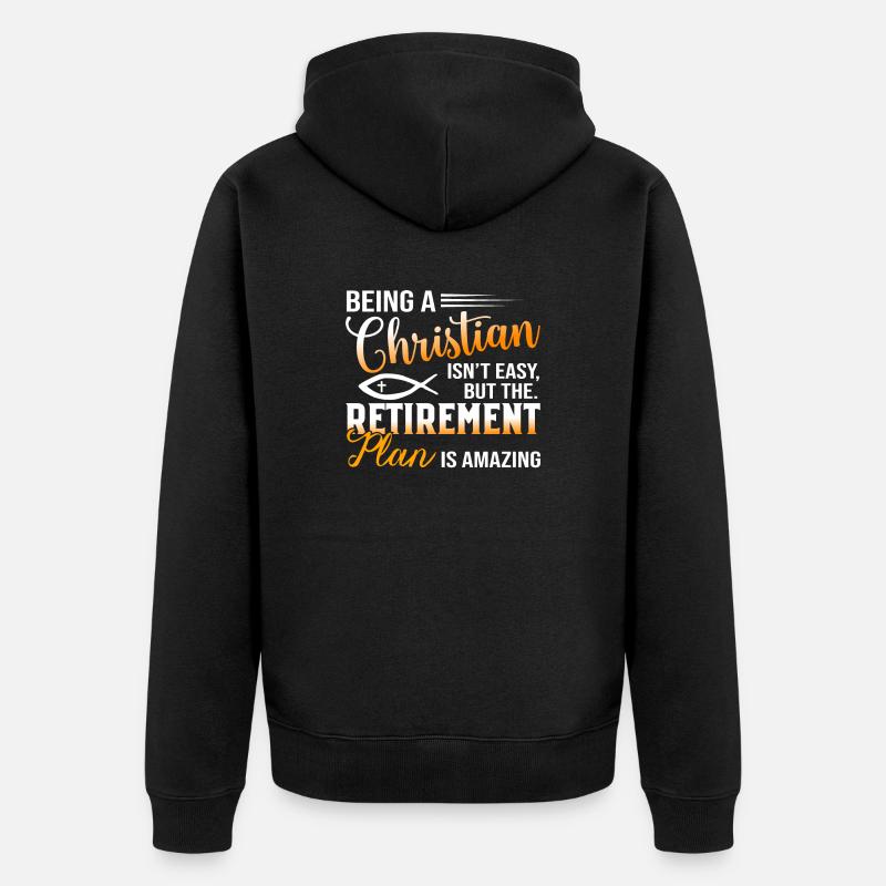 Christlicher religiöser Pensionsplan - Unisex Premium Bio Zip Hoodie - Schwarz