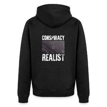 Conspiracy Realist Spaceship UFO Alien Theories Fu - Veste à capuche bio Premium Unisexe - noir - Dos - Nico (187cm)
