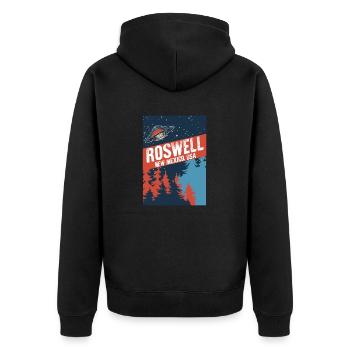 Roswell New Mexico USA Théories du complot Fun Gif - Veste à capuche bio Premium Unisexe - noir - Dos - Nico (187cm)