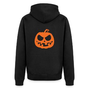 Citrouille d'Halloween effrayante - Veste à capuche bio Premium Unisexe - noir - Dos - Nico (187cm)