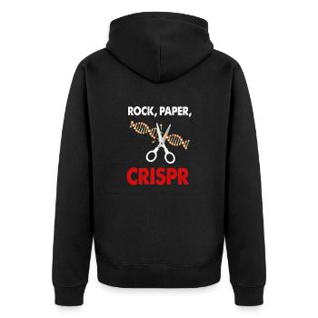 Rock Paper Crispr DNA Life Biology Major Fun Gift - Veste à capuche bio Premium Unisexe - noir - Dos - Nico (187cm)
