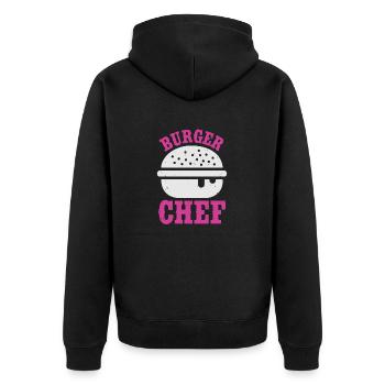 Burger chef - Unisex Premium Organic Zip Hoodie - black - Back - Nico (187cm)