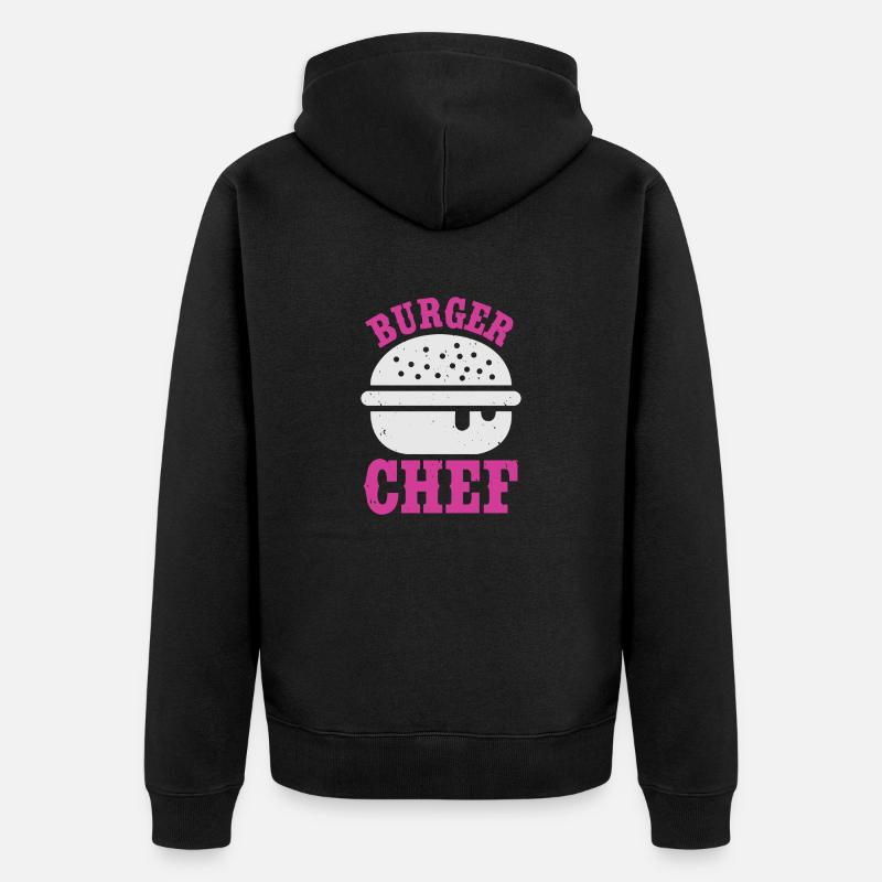 Burger Chef - Unisex Premium Bio Zip Hoodie - Schwarz