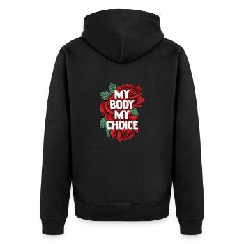 My Body My Choice Cadeau amusant pour le féminisme pour femmes - Veste à capuche bio Premium Unisexe - noir - Dos - Nico (187cm)
