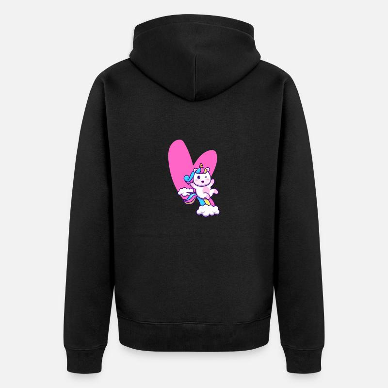 Licorne d'amour - Veste à capuche bio Premium Unisexe - noir