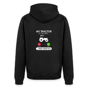Mon tracteur appelle et je dois y aller - Tractor Love - Veste à capuche bio Premium Unisexe - noir - Dos - Nico (187cm)