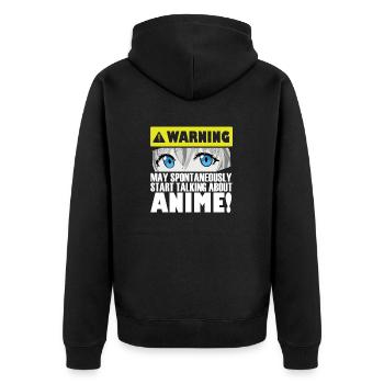 start talking anime - Unisex Premium Organic Zip Hoodie - black - Back - Nico (187cm)