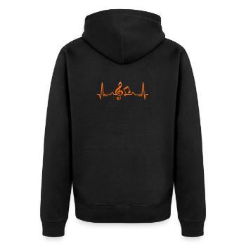 Music Musical Heartbeat - Unisex Premium Organic Zip Hoodie - black - Back - Nico (187cm)