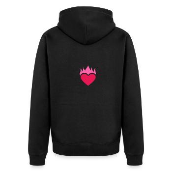 Coeur d'amour chaud flammes cadeau de la saint-valentin - Veste à capuche bio Premium Unisexe - noir - Dos - Nico (187cm)