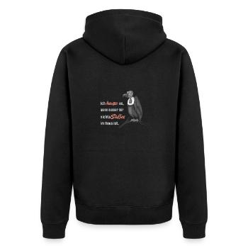 Ich hasse es Geier Humor lustige Sprüche - Unisex Premium Bio Zip Hoodie - Schwarz - Hinten - Nico (187cm)