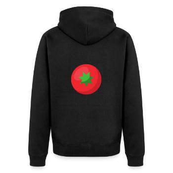 tomato - Unisex Premium Organic Zip Hoodie - black - Back - Nico (187cm)