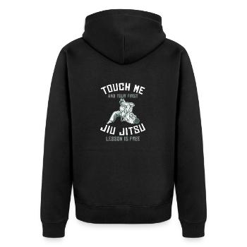 Cadeaux BJJ brésiliens Touch Me First Jiu Jitsu Lesso - Veste à capuche bio Premium Unisexe - noir - Dos - Nico (187cm)