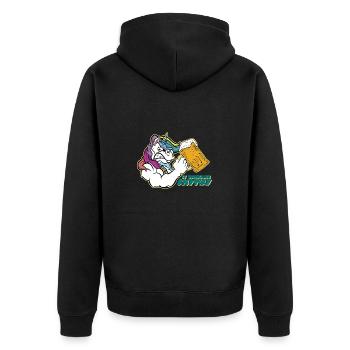Licorne Ça dégénère quand même - Veste à capuche bio Premium Unisexe - noir - Dos - Nico (187cm)