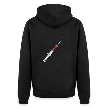 Syringe Vaccination Doctor Patient Syringe Blood Doctor - Unisex Premium Organic Zip Hoodie - black - Back - Nico (187cm)