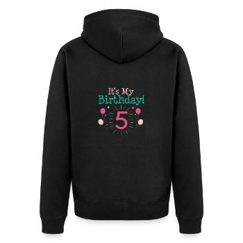 C'est mon 5ème cadeau d'anniversaire 5 ans Cadeaux cinquième B - Veste à capuche bio Premium Unisexe - noir - Dos - Nico (187cm)